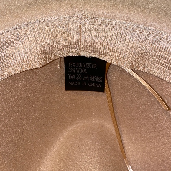 Tan Fedora Hat with Black Band - Picture 3 of 3